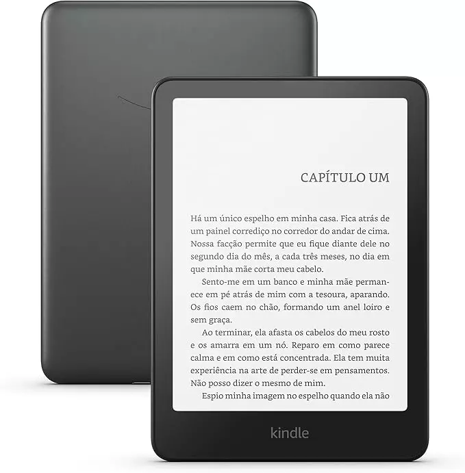 Novo Kindle Paperwhite Signature Edition (32 GB) - O Kindle mais rápido já lançado, com luz frontal autoadaptável, carregamento sem fio e bateria que dura semanas - Cor Preta Metálica